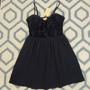 NWT Band of Gypsies Black Spaghetti Strap Corset Dress